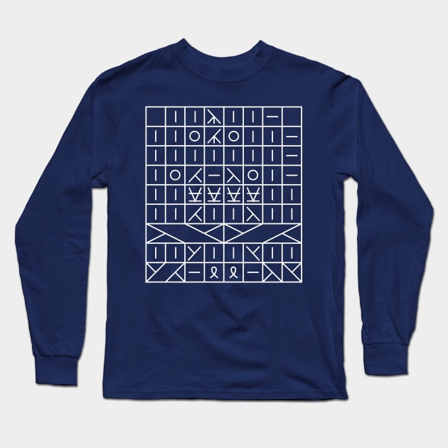 Knitting Pattern Symbols Long Sleeve T-Shirt by polliadesign